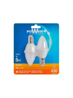 SET 2 AMP.LED E14 5W 40W BOUGIE LIC