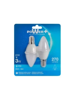 SET 2 AMP.LED E14 3W 25W BOUGIE LIC