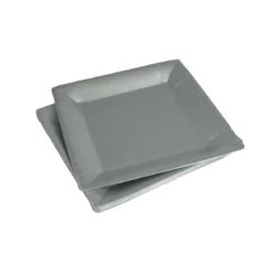 SET 20 ASSIETTES CARREE CARTON 23X23CM ARGENT