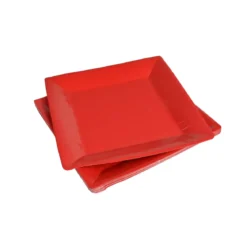 SET 20 ASSIETTES CARREE CARTON 23X23CM ROUGE