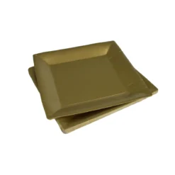 SET 20 ASSIETTES CARREES CARTON D.23CM OR