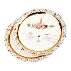 SET 6 ASSIETTES CARTON D.23CM BOHO CHAT