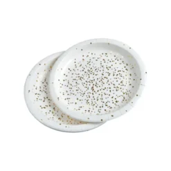 SET 6 ASSIETTES CARTON D.18.5CM CONFETTIS OR