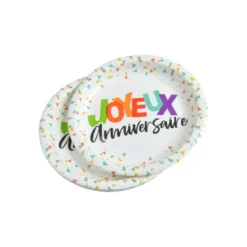 SET 6 ASSIETTES CARTON D.18.5CM HAPPY CONFETTIS