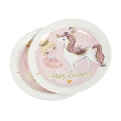 SET 6 ASSIETTES CARTON D.23CM PRINCESSE CHEVAL
