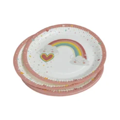 SET 6 ASSIETTES CARTON D.18CM RAINBOW ROSE