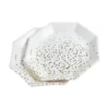 SET 6 ASSIETTES CARTON OCTOGONE D.23CM CONFETTIS OR