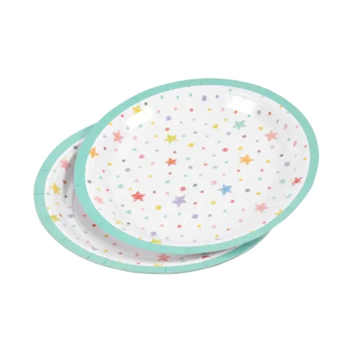 SET 6 ASSIETTES D.18.5CM ANNIVERSAIRE COLORE