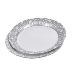 SET 6 ASSIETTES ETOILE ARGENT D.23CM