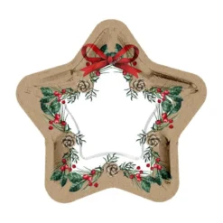 SET 6 ASSIETTES ETOILE CARTON CHRISTMAS BOW D.23CM