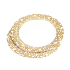 SET 6 ASSIETTES ETOILE OR D.23CM