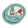 SET 6 ASSIETTES IMPRIMEES NOEL DECOR GNOMES D.23CM
