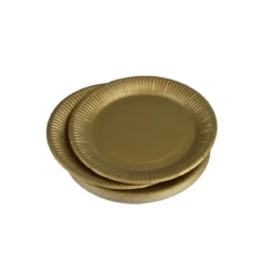 SET 20 ASSIETTES RONDES CARTON D.18CM OR