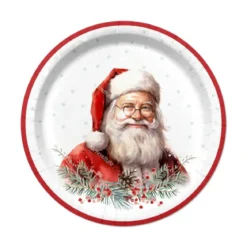 SET 6 ASSIETTES RONDES PERE NOEL D.23CM