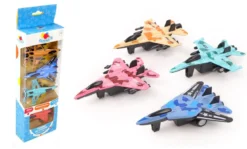 SET 4 AVIONS METAL 10CM A RETROFRICTION