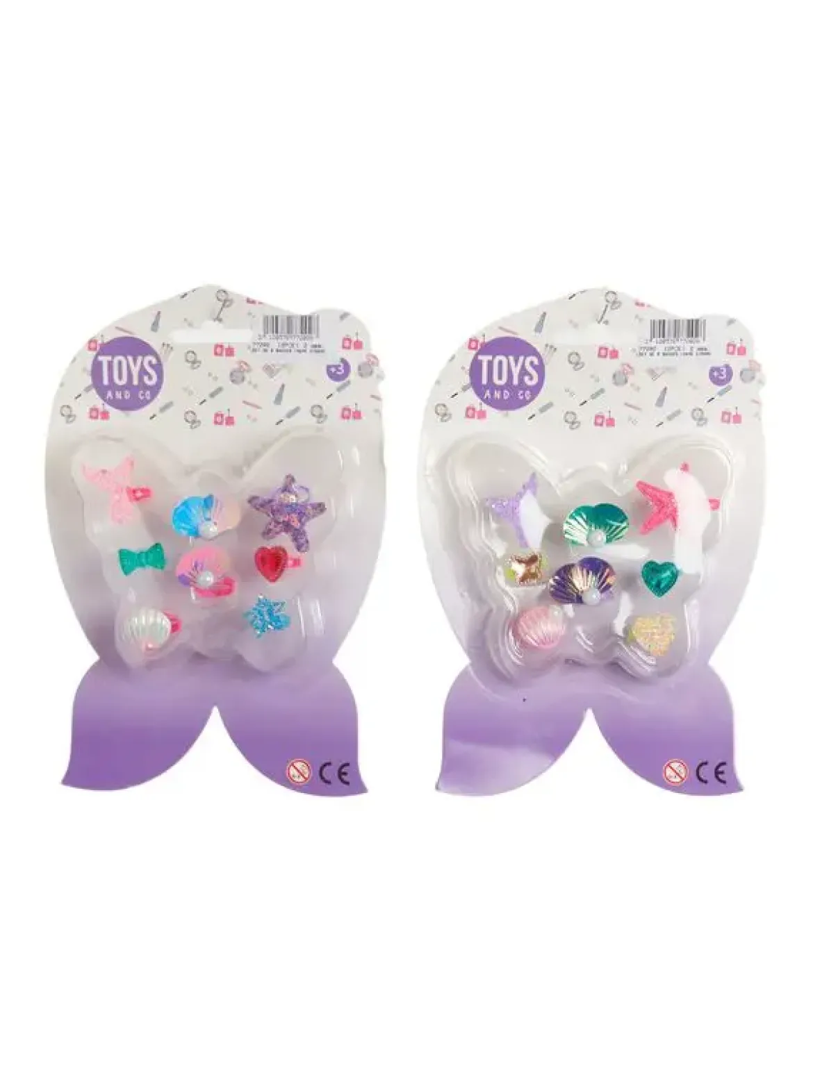 SET 8 BAGUES THEME SIRENE