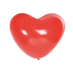 SET 10 BALLONS COEUR LATEX NATUREL D.30CM ROUGE
