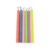 SET 6 BOUGIES ANNIVERSAIRE AVEC SUPPORTS FLAMME COLOREE