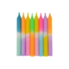 SET 8 BOUGIES ANNIVERSAIRE AVEC SUPPORTS H.8CM DIP DYE