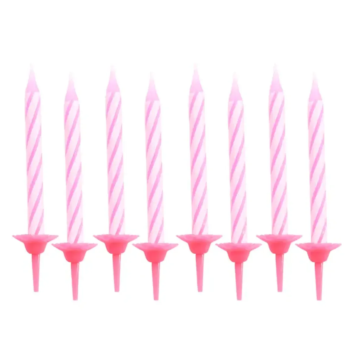 SET 24 BOUGIES ANNIVERSAIRE H.5.5CM ROSE