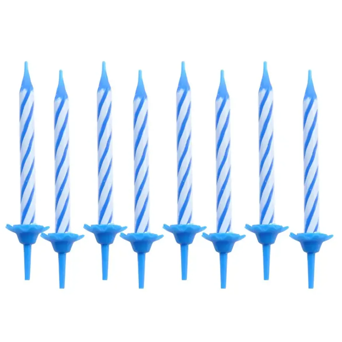SET 24 BOUGIES ANNIVERSAIRE H.5.5CM BLEU