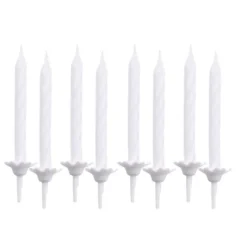 SET 24 BOUGIES ANNIVERSAIRE H.5.5CM BLANC