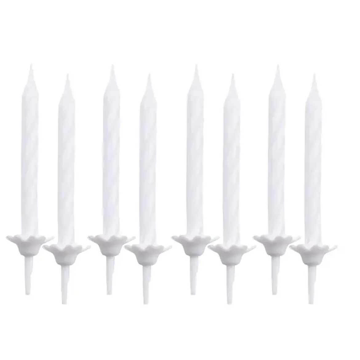 SET 24 BOUGIES ANNIVERSAIRE H.5.5CM BLANC