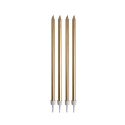 SET 16 BOUGIES ANNIVERSAIRE LONGUES H.14.5CM OR