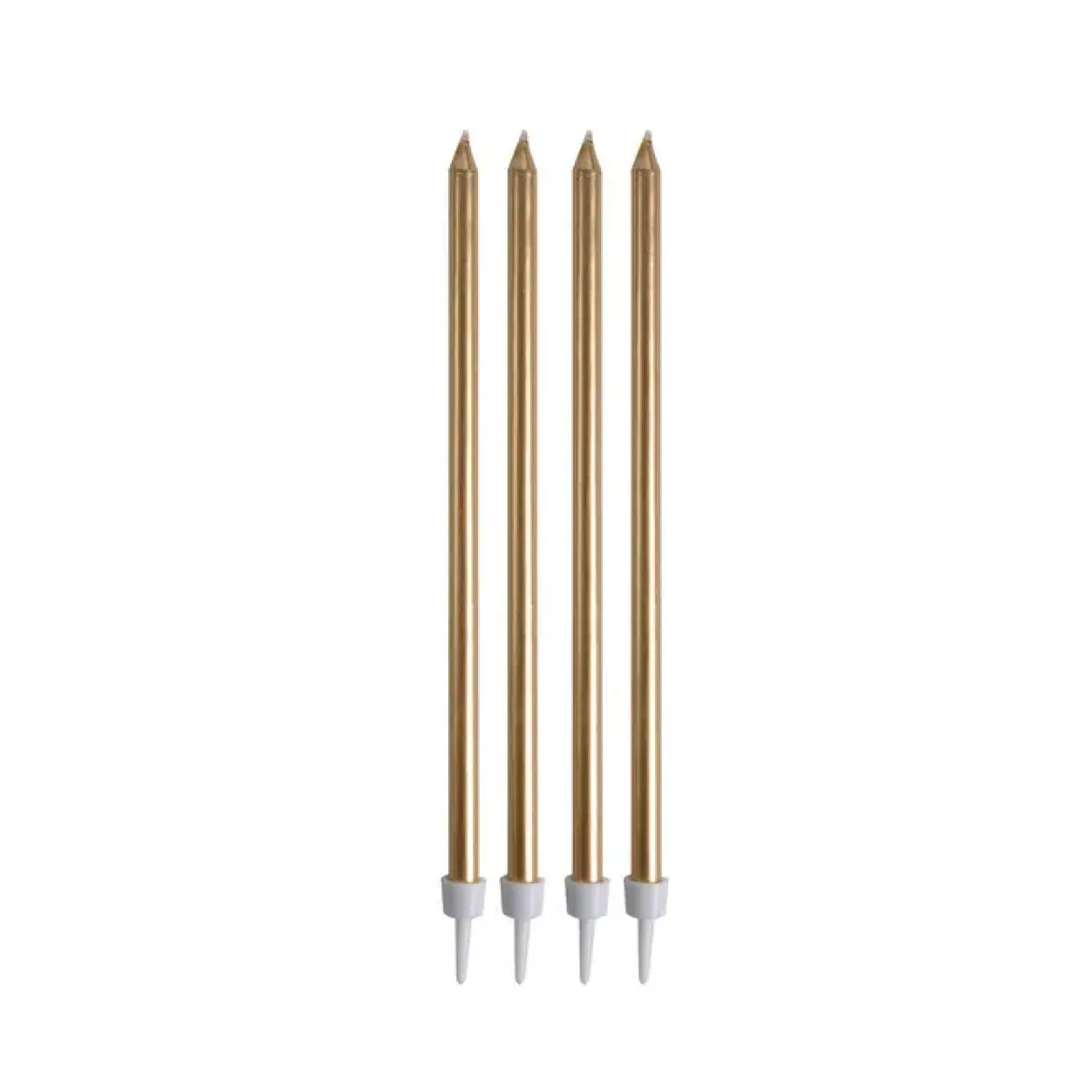 SET 16 BOUGIES ANNIVERSAIRE LONGUES H.14.5CM OR