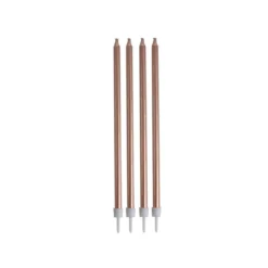 SET 16 BOUGIES ANNIVERSAIRE LONGUES H.14.5CM ROSE GOLD