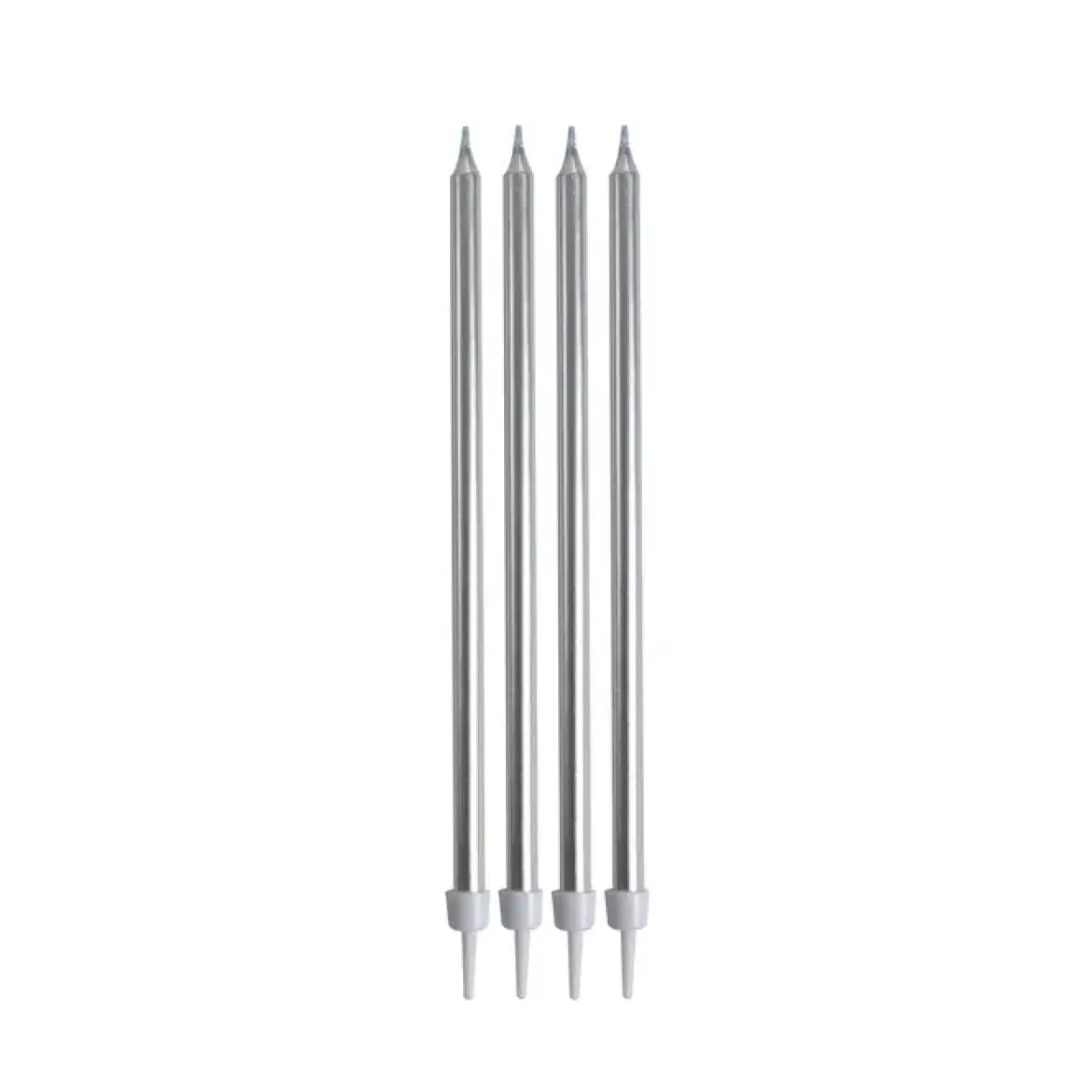SET 16 BOUGIES ANNIVERSAIRE LONGUES H.14.5CM ARGENT