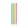SET 16 BOUGIES ANNIVERSAIRE LONGUES H.14.5CM MULTICOLORE