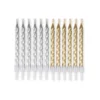 SET 12 BOUGIES ANNIVERSAIRE MAGIQUES SUPPORT H.6CM ARGENT OR