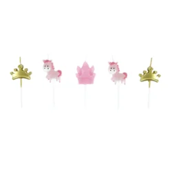 SET 5 BOUGIES AVEC PIC PRINCESSE CHEVAL