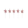 SET 5 BOUGIES FORME ETOILE 3D AVEC PLASTIQUE 7CM ROSE GOLD