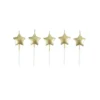 SET 5 BOUGIES FORME ETOILE 3D PIC PLASTIQUE 3CM OR
