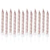 SET 12 BOUGIES METALLISEES AVEC SUPPORT H.6CM ROSE GOLD