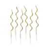 SET 12 BOUGIES SPIRALES AVEC SUPPORT H.12.5CM OR