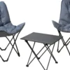 SET CAMPING PLIABLE 2 CHAISES PAPILLON ET 1 TABLE