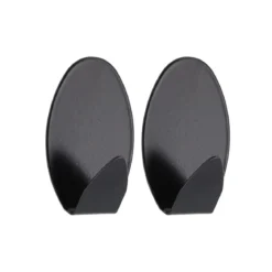 SET 2 CROCHETS ACIER INOXYDABLE 3M OVAL PEINT NOIR