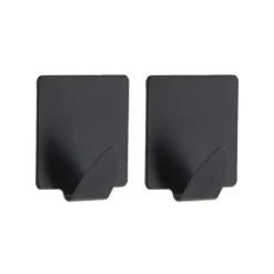 SET 2 CROCHETS ACIER INOXYDABLE 3M CARRE NOIR