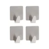 SET 4 CROCHETS ACIER INOXYDABLE 3M CARRE CHROME