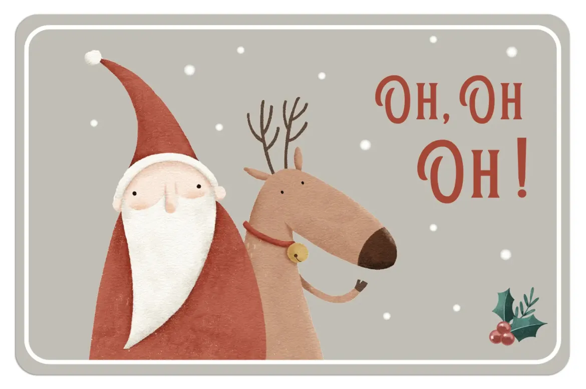 SET DE TABLE PERE NOEL RENNE OH OH OH 45X30CM