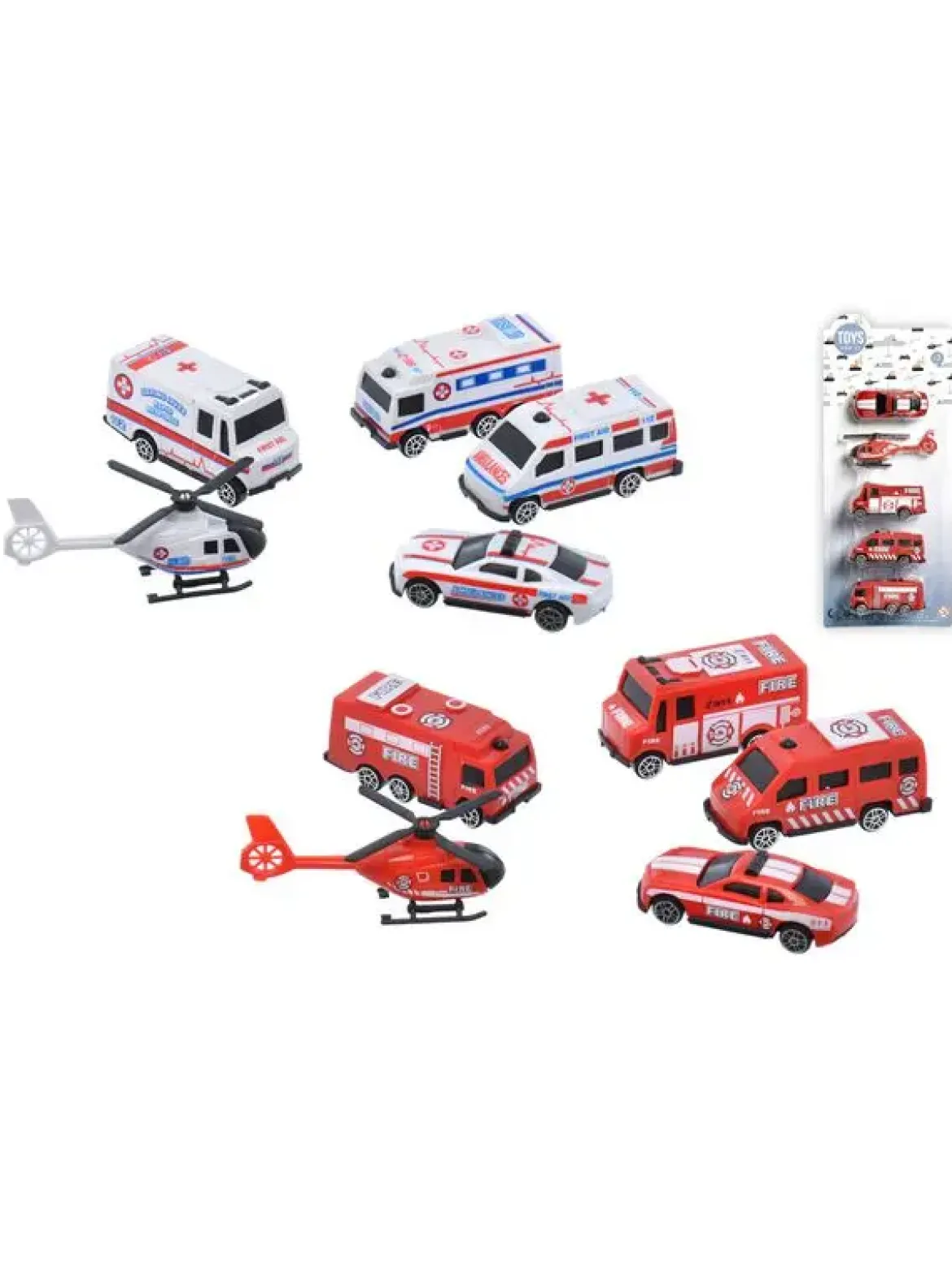 SET DE 5 VEHICULES POMPIER URGENCE