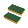SET 2 EPONGES GRATTANTES CELLULOSE VEGETALE VERTES 11X7X2CM