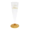 SET 6 FLUTES A CHAMPAGNE REUTILISABLE 14CL ANNIVERSAIRE OR