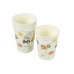 SET 6 GOBELETS CARTON 25CL ANIMAUX LA FERME