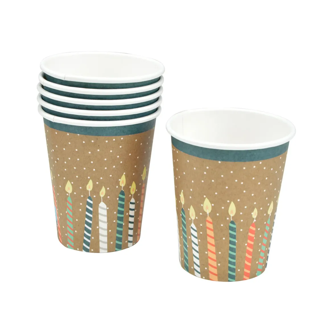 SET 6 GOBELETS CARTON 23CL ANNIVERSAIRE KRAFT