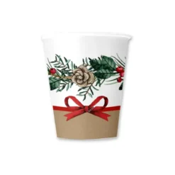 SET 6 GOBELETS CARTON 25CL CHRISTMAS BOW