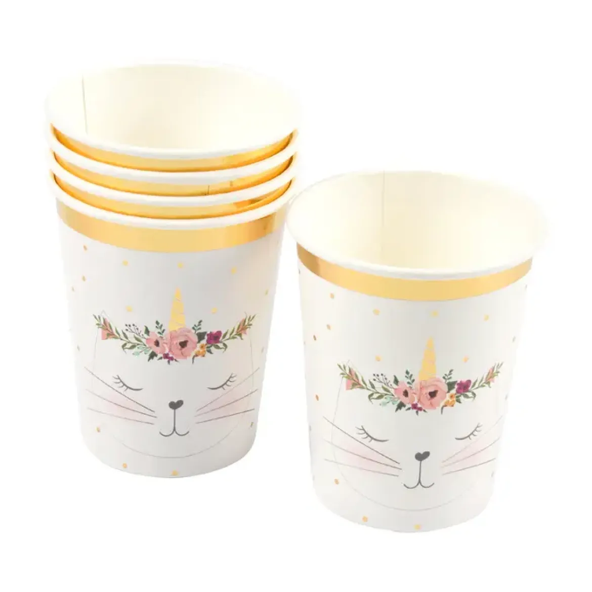 SET 6 GOBELETS PAPIER 25CL BOHO CHAT